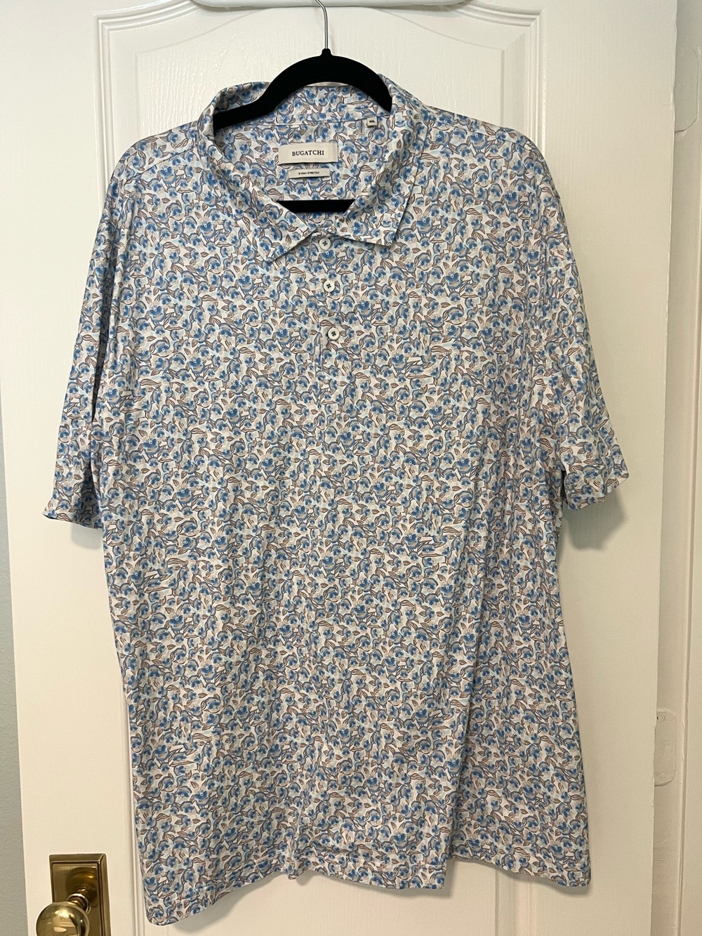 Bugatchi Blue and White Floral Polo